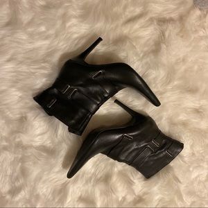 Black pointy toe booties